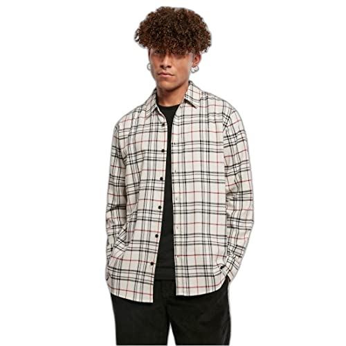 Urban Classics Klasyczna koszula męska w kratę, Beżowy/Czerwony, XXL