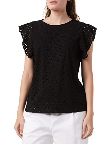 VERO MODA Vmtassa Sl Frill Top Noos T-shirt damski, czarny, S