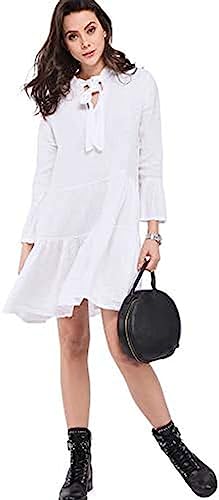 Bonateks, Lejąca sukienka trapezowa o średniej długości i półrękawach i kieszeniach, 100% len, rozmiar DE:40 rozmiar US: L, czarna - wyprodukowano we Włoszech, czarny, 40