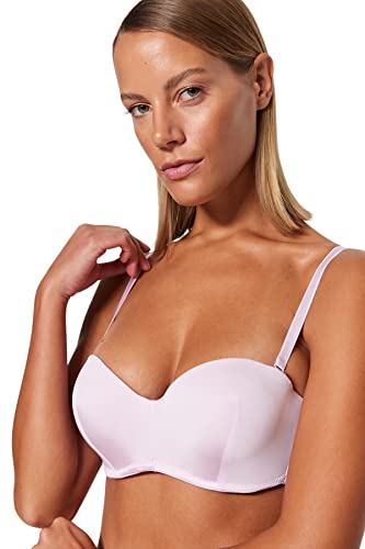 Trendyol Damska bielizna wzmocniona/push-up dzianinowy biustonosz, jasnoróżowy, 85B, Jasnoróżowy, B