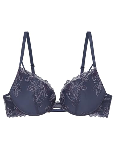 Women'secret Wspaniały biustonosz Push Up Tiul Haft Niebieski Damski, Średni niebieski, 95B