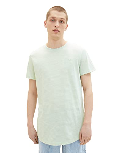 TOM TAILOR Denim Koszulka męska 1036966 32678-Green White Fine Yd Stripe, XL, 32678 - Green White Fine Yd Stripe, XL