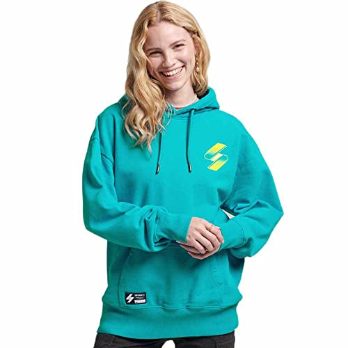 Superdry Code Halftone S Logo Os Hood Damska bluza, Petrol, XS