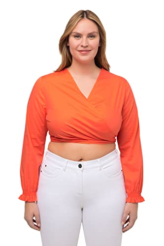 Ulla Popken, Damska bluza z krótkim rękawem, ciemnopomarańczowy, 50-52
