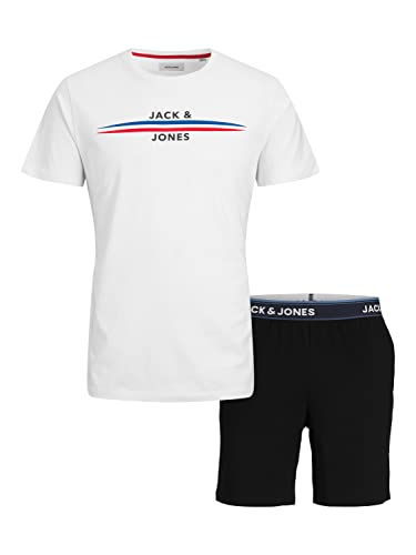 Jack & Jones Jackyle SS Koszulka i spodenki Giftbox Koszulka męska, Biały/opakowanie: czarne szorty, M