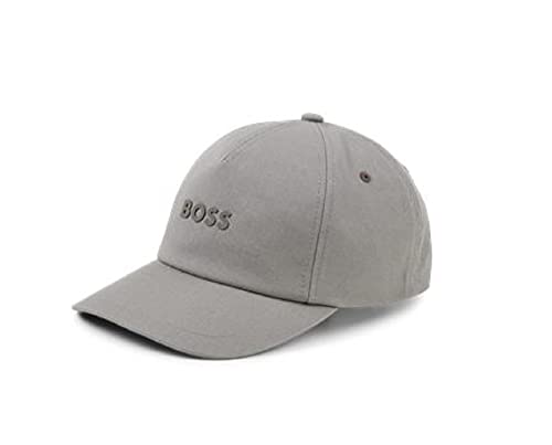 BOSS Męska bawełniana czapka z daszkiem z małym logo, Lekki dym, Rozmiar uniwersalny