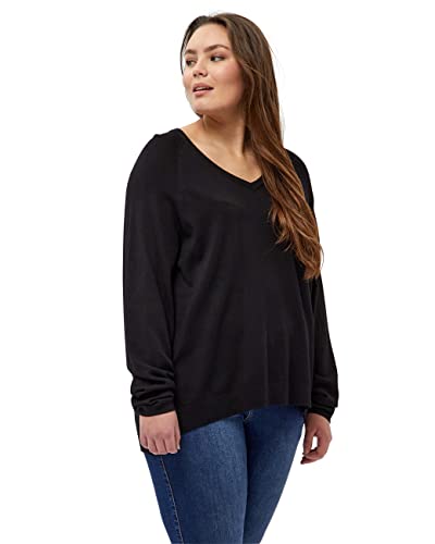 Peppercorn Damski sweter z dekoltem w serek Curve 24 V, czarny, 16