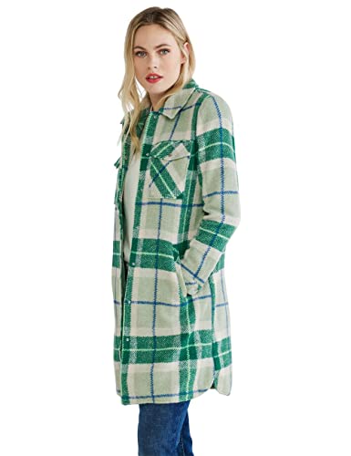 Street One Damski płaszcz przejściowy A211798 w kratkę, miętowy, 36, Desert Mint, 36