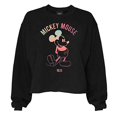 Disney Myszka Mickey 1928 damska bluza z kapturem | oficjalny produkt | S-XXL, prezenty damskie, moda damska top dla kobiet, pomysł na prezent urodzinowy dla mamy siostry córki, Czarny, L