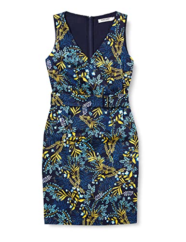 Naf Naf Damska sukienka, niebieski (Lemimosa Bleu Marine G00j), 34