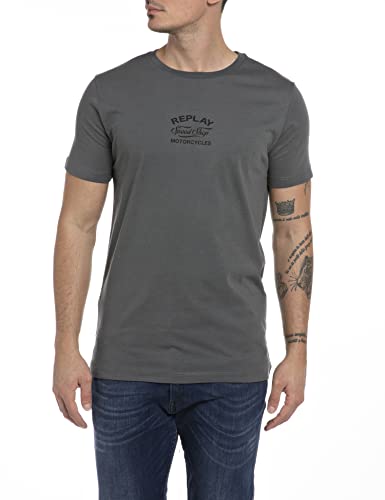 Replay Męski T-shirt M6564B.000.2660, 596 Cold Grey, XXL