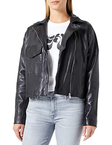 Freaky Nation Damska kurtka skórzana Lissi-FN, czarna, L, czarny, L