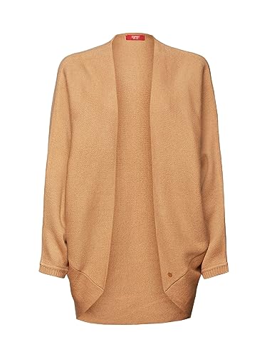 ESPRIT Z recyklingu: kardigan z rękawami nietoperza, beżowy, S