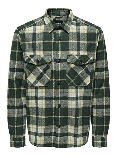 ONLY & SONS Męska koszula rekreacyjna ONSMILO Life – Relaxed Fit XS S M L XL XXL, Lush Meadow, XS
