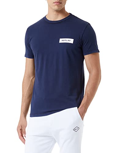 Replay T-shirt męski, 085 niebieski, XS