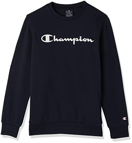 Champion Bluza dziecięca Legacy American Classics Ultra Light Powerblend Fleece Logo Crewneck, niebieski morski, 5-6 Lat