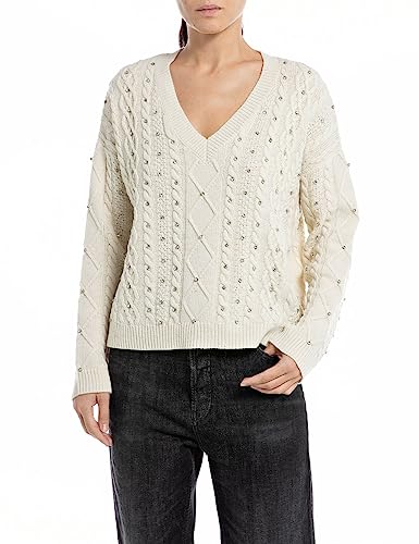 Replay Sweter damski, 562 Chalk, S