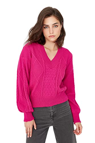 Trendyol Damska bluza TWOAW23KZ01030/Fuşya, fuksja, L, fuksja, L
