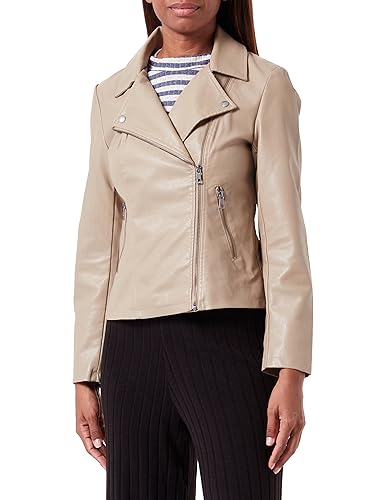 ONLY ONLNEWMELISA Faux Leather Biker CC OTW kurtka damska, Weathered Teak, M, Weathered Teak, M
