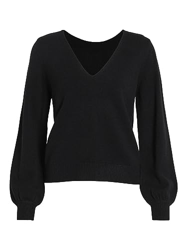VIRIL REV dekolt w serek L/S Top – NOOS, czarny, M