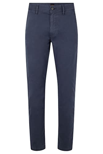 BOSS Spodnie męskie, płaskie, ciemnoniebieskie, 34
