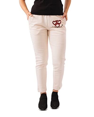 Love Moschino Regularne Fit Jogger with Chained Hearts Print Spodnie Damskie Casual, krem, 34