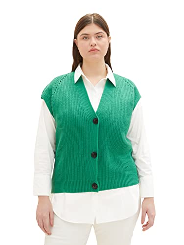 TOM TAILOR Damski sweter 1035956, 31032 - Vivid Leaf Green, 48 Duże rozmiary