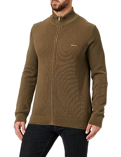 GANT Męski bawełniany kardigan z dzianiny, Juniper Green, S