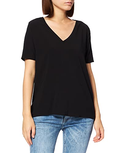 ONLY Onlmerle V-neck Ss Dnm Tee T-Shirt damski, czarny, S