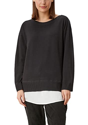 s.Oliver BLACK LABEL Sweter damski z długim rękawem, Regular Fit, czarny (True Black), M