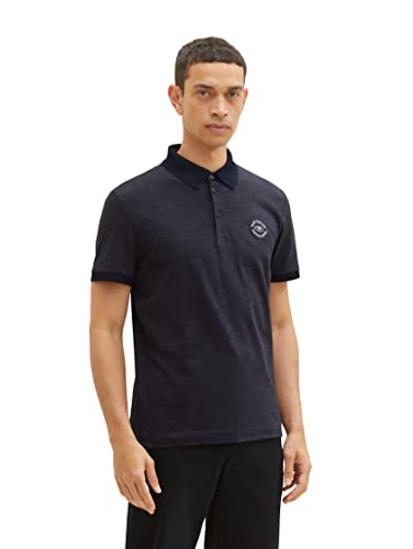 TOM TAILOR Męska koszulka polo z paskami, 24523 - Anthra Navy Fine Stripe, M