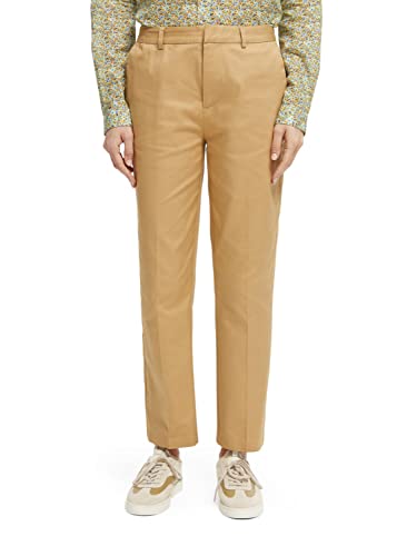 Scotch & Soda Abott-Mid Rise Tapered Chino damskie spodnie z bawełny organicznej, Sand 0137, 26W / 30L