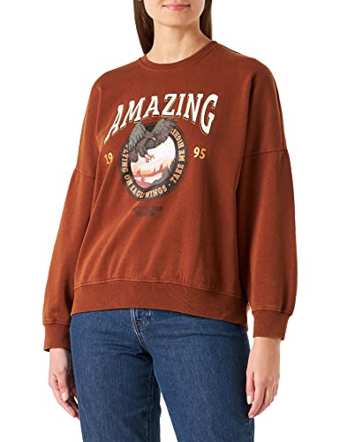 ONLY Damska bluza ONLLUCINDA L/S Eagle FOIL Box SWT, smoked paprika/nadruk: Amazing, M, Smoked Paprika/Print:amazing