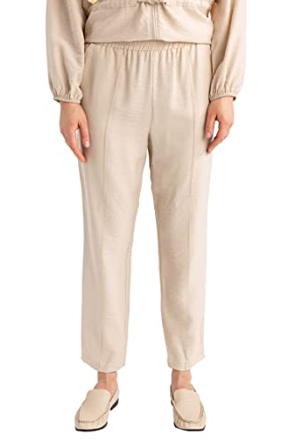 DeFacto Damskie spodnie do biegania z dzianiny na co dzień – standardowy krój, spodnie do joggingu, damskie spodnie do joggingu, dres do joggingu, Stone, 38