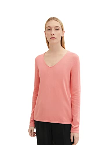 TOM TAILOR Damski Sweter z dzianiny Basic 1012976, 31249 - Flower Peach, XXS