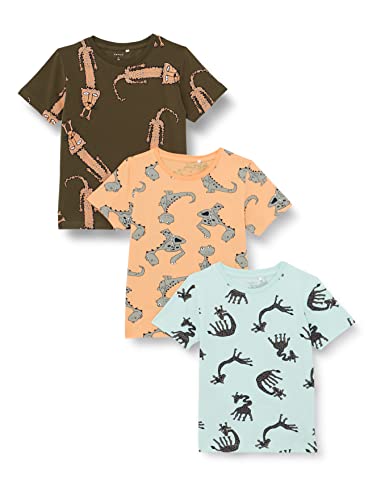 NAME IT Boy's NMMJESAN 3P SS TOP Box T-Shirt, Fair Aqua, 110, Fair Aqua, 110