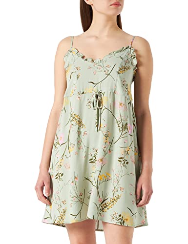 VERO MODA Sukienka damska Vmeasy Short FRL Strap Dress WVN Ga, Desert Sage/Aop:mille, S