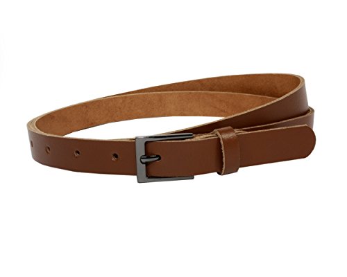 Vascavi Pasek skórzany z prawdziwej skóry, Made in Germany, szerokość 2 cm i grubość ok. 0,25 cm, pasek, pas biodrowy, pasek dżinsowy, jasnobrązowy, 110 cm Gesamtlänge 120 cm