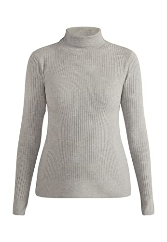 Idony Damski sweter z golfem, szary, XS-S
