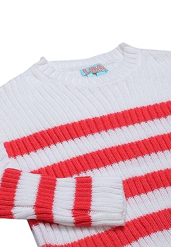 Libbi Damski sweter w paski WOLLBIAŁY Koral XS/S