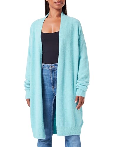 aleva Damski długi kardigan z dzianiny 19025276-AL04, turkusowy, XL/XXL, turkusowy, XL-XXL