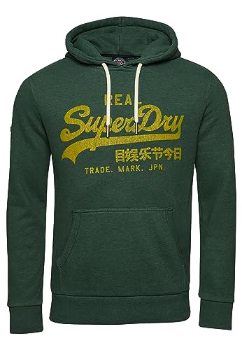 Superdry Vintage VL Od Marl Hood Bluza męska, Ogród Topiary Zielony, S