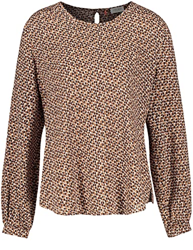 Gerry Weber Bluse 1/1 Arm Bluzka, kremowa/Sand/Schwarz/Druck, 44 damska