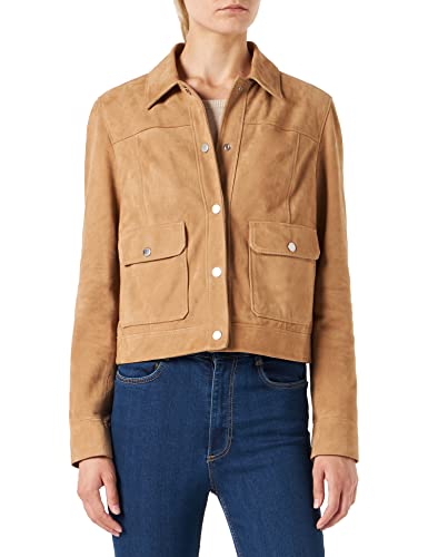 BOSS C_sataka damska kurtka skórzana, średni beż., 38