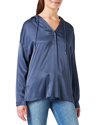 s.Oliver BLACK LABEL Damska bluzka z długim rękawem, luźna, fit bluza, ciemnoniebieska, 40