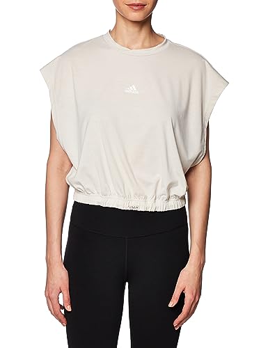 adidas HK2557 W HYGLM SLVL T T-shirt damski aluminiowy/biały rozmiar M, Aluminium/biały, M