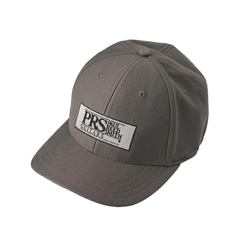 PRS Unisex Block Fitted Baseball Hat Gray czapka baseballowa, szare logo, 54, Szary z logo PRS, S