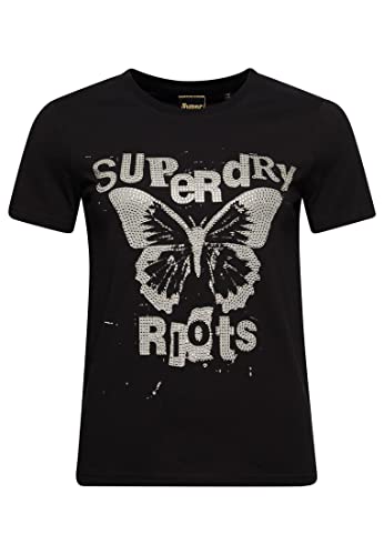 Superdry Vintage Lo-fi Poster tee Koszula damska, Jet Black, 40