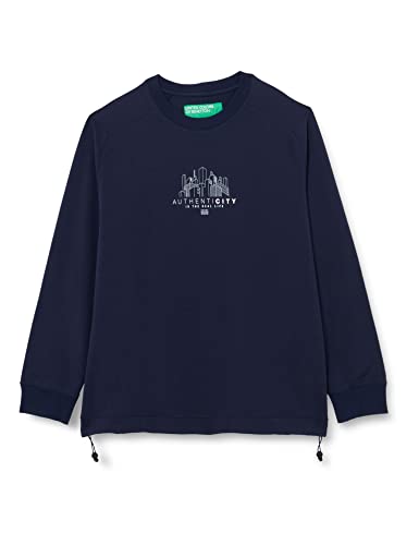 United Colors of Benetton Męski T-shirt G/C M/L 3hvtu1036 sweter z kapturem, granatowy, 252, S