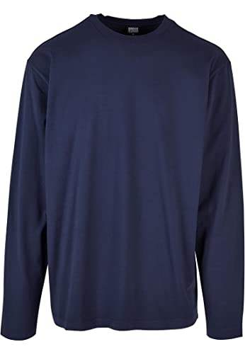 Urban Classics Męska koszulka z długim rękawem Heavy Oversized Garment Dye, ciemnoniebieski, 3XL